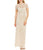 Aidan Mattox - MD1E201070 Short Sleeve Beaded Evening Gown in Neutral