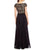 Aidan Mattox - MD1E201017 Bateau Neck Embellished Chiffon Gown in Black