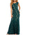 Decode 1.8 - 184261 Floral Embroidered Fitted Evening Dress in Green