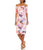 London Times - L2247M Floral Print Sheath Dress in White and Multi-Color