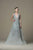Saiid Kobeisy - RTWSS19-04 Embroidered Deep V-neck A-line Gown In Gray