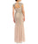 Adrianna Papell - AP1E201746 Cap Sleeves Beaded Trumpet Gown in Pink