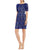 Adrianna Papell - AP1E201601 Bateau Neck Lace Fitted Dress in Blue