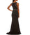Adrianna Papell - AP1E202052 Jewel Neck Fitted Jersey Gown in Black