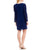 Adrianna Papell - AP1D101838 Bateau Long Sleeves Cocktail Dress In Blue