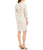 Cachet - Quarter Sleeve Sequined Lace Scallop-Hemmed Dress 59395 In White and Nude