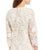 Cachet - 59395 Quarter Sleeve Sequined Lace Scallop-Hemmed Dress In White and Neutral