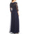 Emma Street - 1111297 Quarter Sleeve Sequined Lace Long Gown in Blue