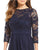 Emma Street - 1111297 Quarter Sleeve Sequined Lace Long Gown in Blue