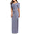 Adrianna Papell - AP1E203509 Ruched V-neck Column Dress With Slit In Silver