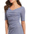 Adrianna Papell - AP1E203509 Ruched V-neck Column Dress With Slit In Silver