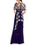 Aidan Mattox - MD1E203033 Embroidered Illusion Jewel Sheath Dress In Purple