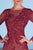 MNM Couture - 0585 Embroidered Illusion Jewel Trumpet Dress In Red