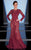 MNM Couture - 0585 Embroidered Illusion Jewel Trumpet Dress In Red