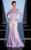 MNM Couture - 0585 Embroidered Illusion Jewel Trumpet Dress In Purple
