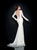 Tarik Ediz - Illusion Neckline Evening Gown 92515 in White