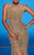 MNM Couture - 0614W Embroidered Trumpet Gown with Sheer Panels In Gold and Neutral