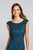 Adrianna Papell - 61923560 Lattice Cap Sleeve Trumpet Gown in Blue