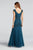 Adrianna Papell - 61923560 Lattice Cap Sleeve Trumpet Gown in Blue