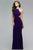Bejeweled High Halter Chiffon Evening Gown with Side Cut-outs 7700