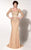 MNM Couture - 0767 Bedazzled V-neck Sheath Dress In Gold