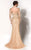 MNM Couture - 0767 Bedazzled V-neck Sheath Dress In Gold
