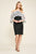 Tadashi Shoji - Lace Embroidered Illusion Cocktail Dress In Black and White