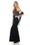 Lenovia - 5139 Sequined Halter Trumpet Dress With Satin Sash In Black and Gold