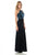 Lenovia - 5139 Sequined Halter Trumpet Dress With Satin Sash In Black and Green