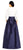 Adrianna Papell - 81917440 Collar V Neck Waist Tie Dress in White and Blue