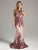 Lara Dresses - Floral Cap Sleeves Long Gown in Red
