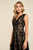 Tadashi Shoji - Embroidered V-neck A-line Dress In Black and Neutral