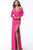Jovani - JVN61841 Deep Halter V-neck Ruched Sheath Dress In Pink