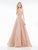 Colors Dress - 2170 Sequined Deep V-neck Ballgown In Gold