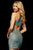 Sherri Hill - 52357 Glitter Fabric Halter Neck Short Fitted Dress In Green