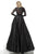 Jovani - 67466 Lon Sleeve Laced Long Dress In Black