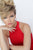 Jovani - 1081 Sleeveless High Halter Fitted Jumpsuit In Red