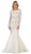 May Queen - RQ7515 Lace Embellished Bateau Mermaid Gown In White