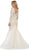 May Queen - RQ7515 Lace Embellished Bateau Mermaid Gown In White