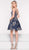 Colors Dress - 1974 Embroidered Foliage Corset A-Line Dress in Blue