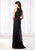 Cameron Blake - 218628 Lace Ruched Halter Sheath Dress in Black