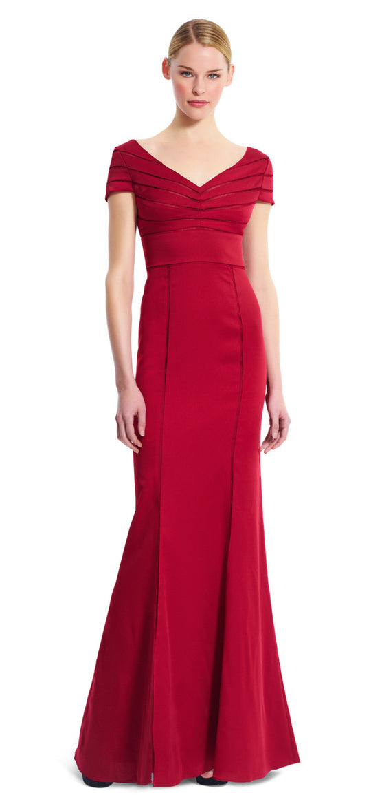 Adrianna Papell - Satin Sheath Dress 81909150 in Red
