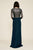 Tadashi Shoji - Sequin Embellished Long Sleeves Gown In Blue and Neutral
