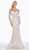 Ashley Lauren - 1521 Fringe Off-Shoulder Trumpet Dress In White