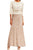 Adrianna Papell - Quarter Sleeve Lace Sheath Gown in White and Brown