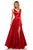 Sherri Hill - 52410 Sleeveless V Neck Silk Charmeuse A Line Dress In Red