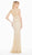 Ashley Lauren - 1435 Beaded Illusion Jewel Sheath Dress In White and Neutral