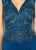Cameron Blake - 219678W Embroidered V-neck High Low Dress In Green