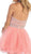 Crystal Embellished Strapless A-Line Cocktail Dress