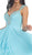 Cap Sleeve Floral Jeweled A-Line Cocktail Dress